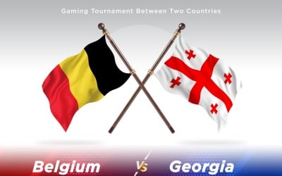 Belgien kontra Georgia två flaggor