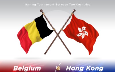 Belgien kontra Hongkong två flaggor