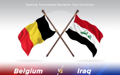 Belgien kontra Irak två flaggor