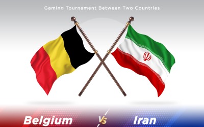 Belgien kontra Iran två flaggor