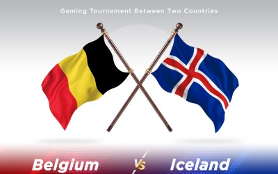 Belgien kontra Island två flaggor