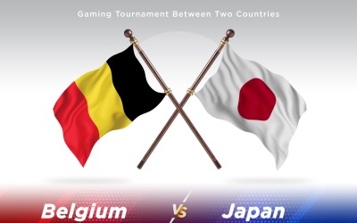 Belgien kontra japan Två flaggor