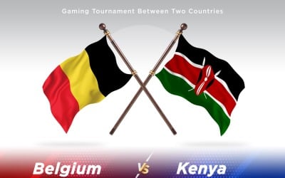 Belgien kontra Kenya två flaggor
