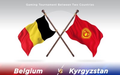 Belgien kontra Kirgizistan Två flaggor