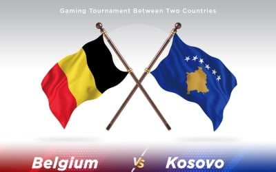 Belgien kontra Kosovo två flaggor