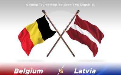 Belgien kontra Lettland Två flaggor