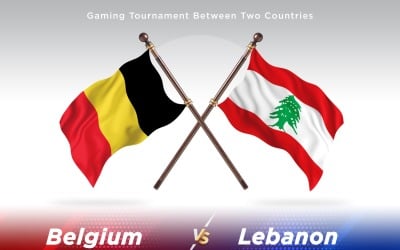 Belgien kontra Libanon två flaggor