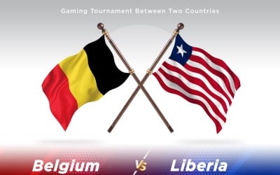 Belgien kontra Liberia två flaggor