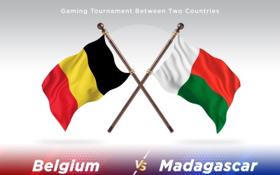 Belgien kontra Madagaskar Två flaggor