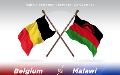 Belgien kontra Malawi två flaggor