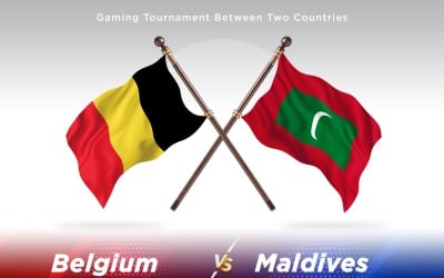 Belgien kontra Maldiverna två flaggor