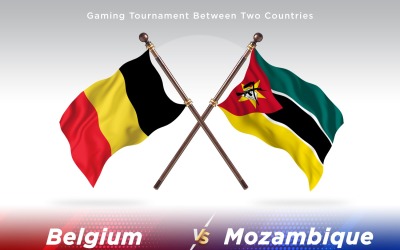 Belgien kontra Moçambique två flaggor