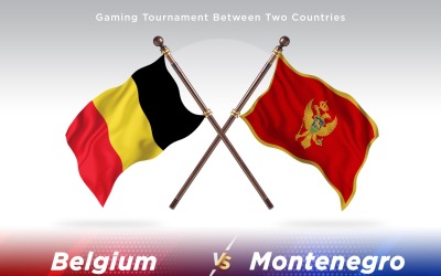 Belgien kontra Montenegro Två flaggor