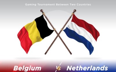 Belgien kontra Nederländerna Two Flags