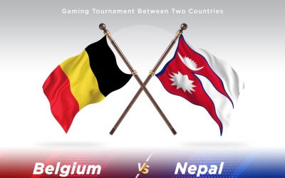 Belgien kontra Nepal två flaggor