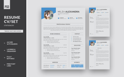 Bereinigen Sie minimalistischen Lebenslauf CV/Set Corporate Identity Vorlage