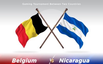 Belgien kontra Nicaragua Två flaggor