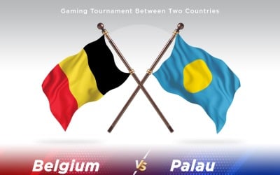 Belgien kontra Palau två flaggor