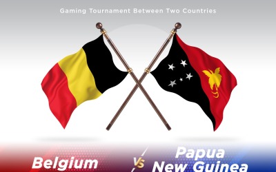 Belgien kontra Papua Nya Guinea Två flaggor