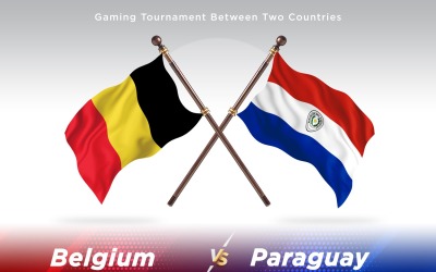 Belgien kontra Paraguay två flaggor