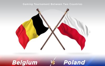 Belgien kontra Polen Två flaggor
