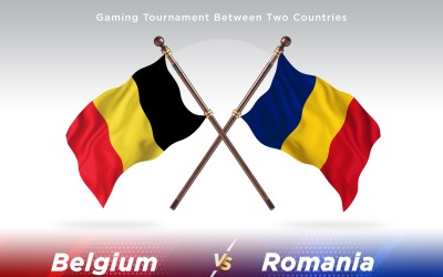 Belgien kontra Rumänien Två flaggor