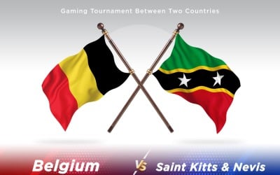 Belgien kontra saint Kitts och Nevis Two Flags