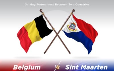 Belgien kontra Sint Maarten Två flaggor