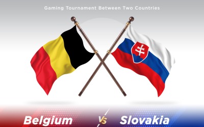 Belgien kontra Slovakien Två flaggor