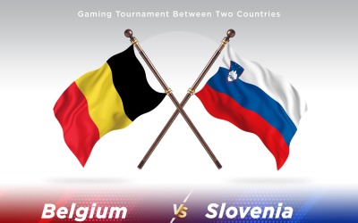 Belgien kontra Slovenien Två flaggor