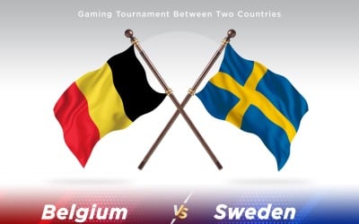Belgien kontra Sverige Two Flags