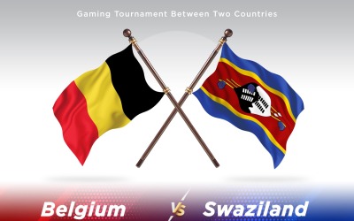 Belgien kontra Swaziland två flaggor