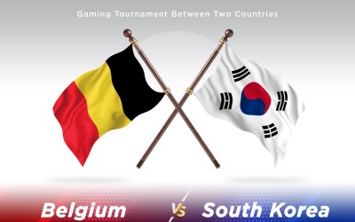 Belgien kontra Sydkorea Two Flags