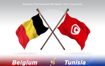 Belgien kontra Tunisien Två flaggor