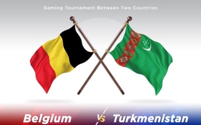 Belgien kontra Turkmenistan två flaggor