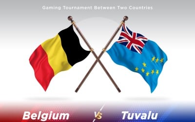 Belgien kontra Tuvalu två flaggor