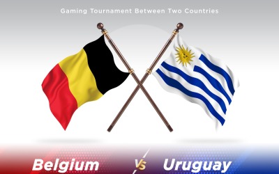 Belgien kontra Uruguay två flaggor