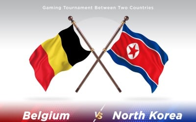 Belgium versus north Korea Two Flags