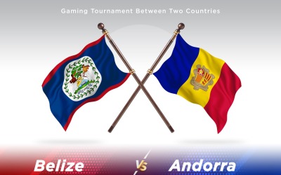 Belize kontra Andorra Två flaggor