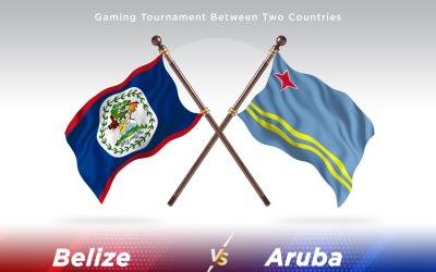 Belize kontra Aruba två flaggor
