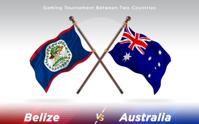 Belize kontra Australien två flaggor