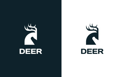 Cerf Logo Icon Design Concept Vecteur