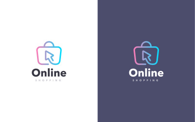 Concept de conception de logo de magasinage en ligne