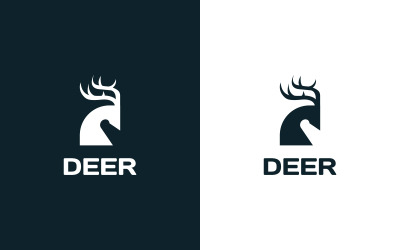 Vector de concepto de diseño de icono de logotipo de ciervo