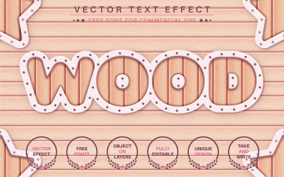 Wooden Plank - Editable Text Effect, Font Style, Graphics Illustration