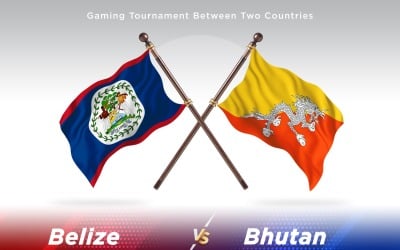 Belize kontra Bhutan två flaggor