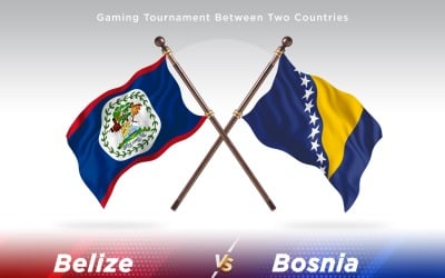 Belize kontra Bosnien och Hercegovina Två flaggor