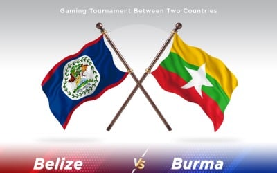 Belize kontra Burma två flaggor