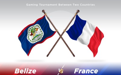 Belize kontra Frankrike två flaggor