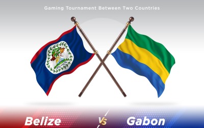 Belize kontra Gabon två flaggor
